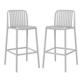 thumbnail image 3 of WestinTrends Playa 29.5" Outdoor Modern Polypropylene Plastic Patio Bar Height Stools (Set of 2), Gray, 3 of 5