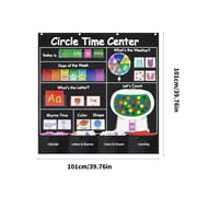 NMOWYBPY Circle Time Center Pocket Chart, 40x40 Inch Educational Learning Calendar for Classroom Wall Decor Homeschool