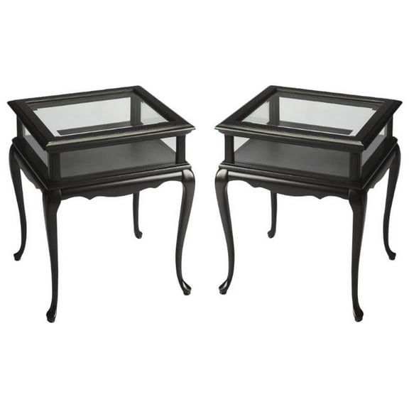 Home Square End Table in Black Licorice - Set of 2