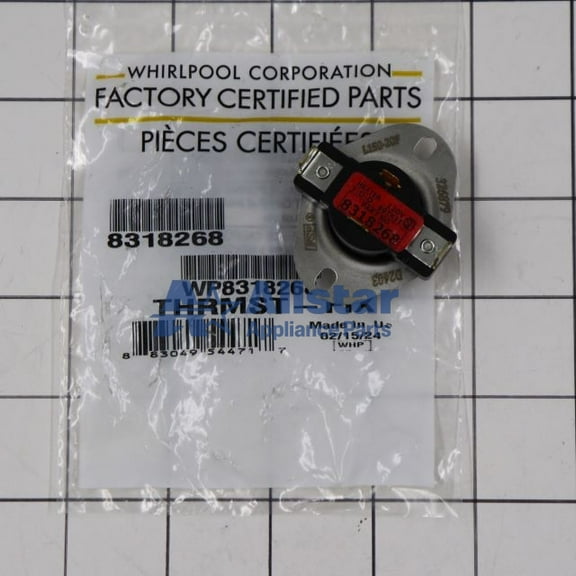 Whirlpool Dryer Cycling Thermostat WP8318268