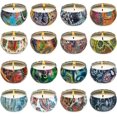 thumbnail image 1 of JHENG Set of 16 Small Scented Candles Soy Wax Aromatherapy Candles 2.5 OZ Portable Tin Candles with Lid, Relaxation Gifts Basket for Mother, Women, Friends and Coworkers, 1 of 9