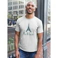 thumbnail image 2 of Eiffel Tower Medium Front Graphic And "Le Paris" Text Underneath Men T-Shirt, Male Large, 2 of 4
