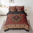 thumbnail image 2 of jejeloiu Ancient Bohemian Aztec 7pcs Bedding Comforter Set,Boho Exotic Style Queen Bedding Sets,Red Brown Queen Sheet Sets For Men Women,Breathable Home Decor Reversible, 2 of 8