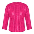thumbnail image 1 of MIASHUI T-Shirt à Paillettes pour Garçons et Filles, Col Rond, Manches Longues, pour Carnaval, Rose Vif, 4-5 Ans, 1 of 6