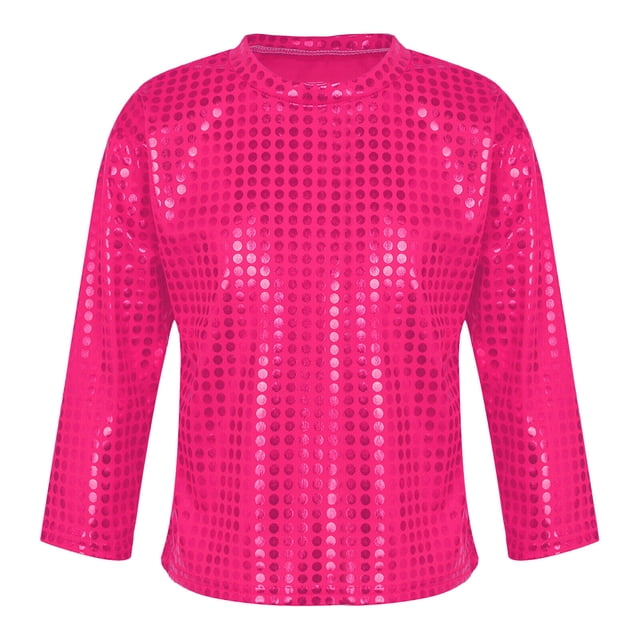 Kcodviy Ensemble Décontracté pour Filles et Garçons, Tenue de Fête Carnaval à Paillettes, une Robe pour Fille, Manches Longues
