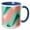 Blue/White, variant on 3drose, Soft Pink Peach Amber Yucca and Arbor Green Seamless Ombre, 15oz Mug