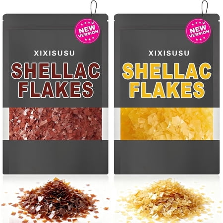 16 oz Dewaxed Shellac, Shellac Wood Finish for Home & Craft (8 oz Light Yellow + 8 oz Dark Purple), Woodworking Sealant, DIY Decoration, Furniture Polish, and Painting Supplies