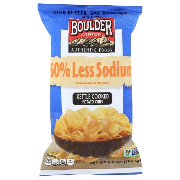 Boulder Canyon: 60% Reduced Sodium Kettle Cooked Potato Chips, 6.5 Oz