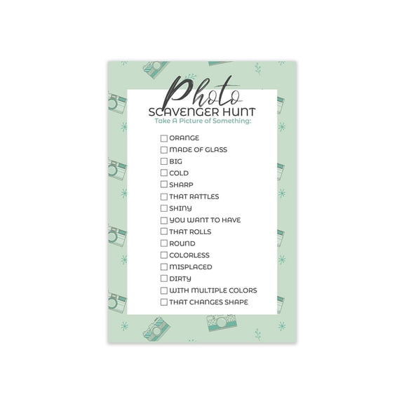 Koyal Wholesale Photo Scavenger Hunt Game Cards, Fun Photo Game, Activities for Children, Treasure Hunt, Set of 20