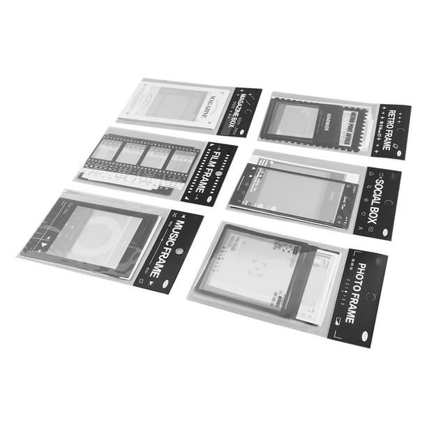 Pegatinas de Marco de Fotos, Patrón Transparente Elegante Marcos de Álbumes Retro 6 Bolsas para Bricolaje