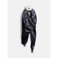 thumbnail image 4 of Scenario Women's Printed Fringe Triangle Scarf, Blue, 4 of 4