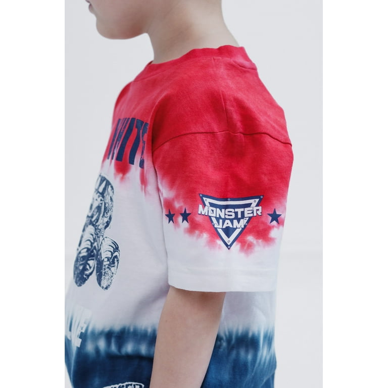 Monster Jam Grave Digger July 4th Kids Tie-Dye Tee photo 4
