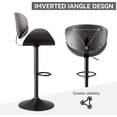 thumbnail image 4 of Bar Stools,Swivel Bar Stools Counter Height for Kitchen Island,Adjustable Bentwood Barstools, PU Leather Upholstered Bar Chair with Back and Footrest for Bar,Dining Room(Grey 1PCS), 4 of 17