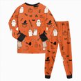 thumbnail image 6 of TOWED22 Girls Boys Halloween Pajamas Cute Graphic Cotton Toddler Kids 2 Piece Long Sleeve Pjs Fall Winter Sleepwear(Watermelon Red,7-8 Y), 6 of 8