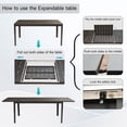 thumbnail image 5 of Patio Dining Expandable Table, Metal Aluminum Outdoor Table for 6-8 Person Rectangular Table for Porch Lawn Garden Bistro(1 Table) 11371, 5 of 6