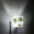 Tree Led Night Light Green Palm Trees Night Lights Plug Into Wall, LED Dusk to Dawn Sensor ...