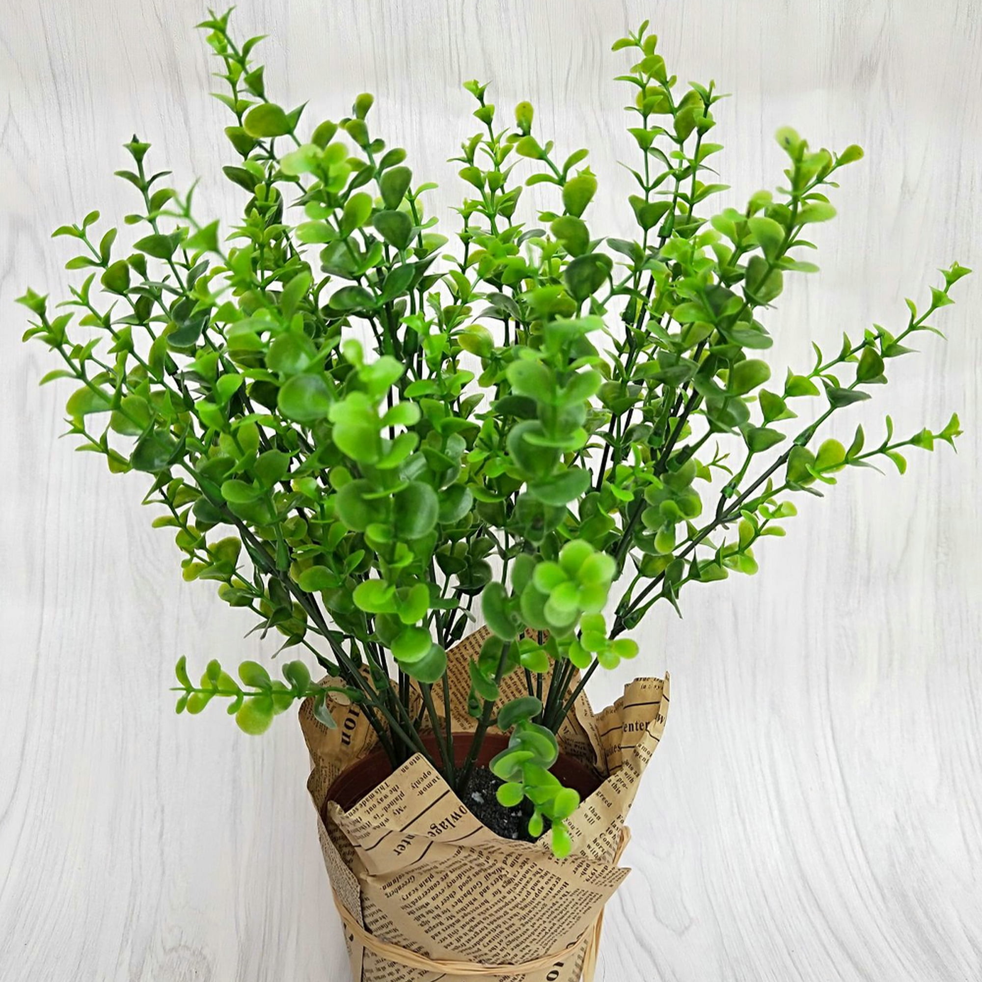 Green Artificial Small Leaves Eucalyptus Fake Plant Table