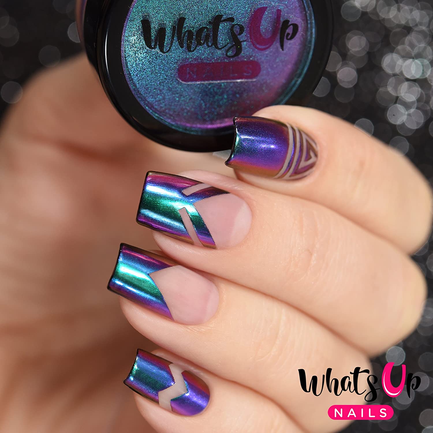 Whats Up Nails - Paradise Powder Magic Color Shifting Pigment with Multi Chrome Mirror Effect