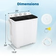 thumbnail image 3 of Costway Twin Tub Portable Washing Machine with Drain Pump Timer Control Dorm & RV's Black, 3 of 10
