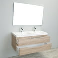 thumbnail image 3 of Eviva Smile 48" White Oak Wall Mount Modern Double Sink Bathroom Vanity w/ White Integrated Top, 3 of 3