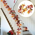 thumbnail image 2 of 1.7M Fall Maple Leaves Lighted Garland Decor- Thanksgiving String Lights Decorations Autumn Halloween Party Ornament ( Batteries Not Included), 2 of 6