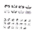 thumbnail image 3 of Plantillas de pintura facial, plantillas reutilizables para cara de carnaval, para adultos, cumpleaños, vacaciones Cara completa y media, 3 of 8