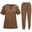 Brown, variant on Unisex Solid - Color Elastic Scrub Set for SPA Nurses and Workplaces - Combining Comfort and Professionalism