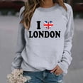 thumbnail image 1 of TINZ Chandail de Sport Décontracté pour Femmes, Style Britannique à la Mode avec Lettres Imprimées, Col Rond, Manches Longues (2) Veste Ajustée avec Capuchon Manteau Femme Fermeture Éclair devant Chandail à Capuchon à Fermeture à Glissière Femme, 1 of 3