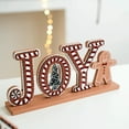 thumbnail image 6 of ZPAQI Holiday Wood Tiered Tray Ornament Gingerbreads Man Tree Designs Tabletop Sign, 6 of 16