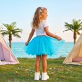 thumbnail image 7 of Girls Dance Skirt Fluffy Tulle Tutu, 3 Layers Elastic Waist Princess Ballet Skirt, Toddler Kids Dress Up Costumes, 7 of 7