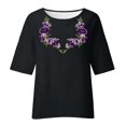 thumbnail image 4 of Blouses pour Femmes, Mode Décontractée Alzheimer Manches 3/4 Imprimé Coton Ample, 4 of 4