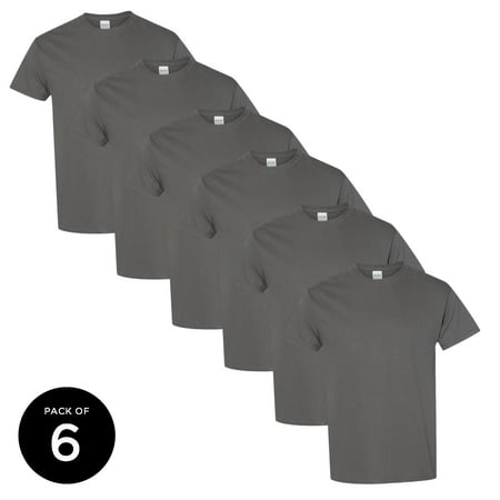 T-Shirt For Men Gildan Shirts - Single Shirt OR Pack of 6 OR Pack of 12 - S M L XL 2XL 3XL Basic Top Tee Charcoal Color Dad Gifts For Men