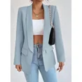 thumbnail image 4 of Women's Office Lightweight Loose Fit Solid Color Blazer Notch Collar Long Sleeve, 4 of 10