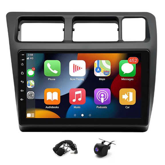 Android 15 Car Stereo 2GB 32G 9in IPS Touchscreen Bluetooth for Toyota Corolla 1991-1997 Built-in CarPlay Android Auto GPS FM/RDS SWC AHD Cam Mic