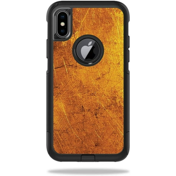 Skin Compatible with OtterBox Commuter iPhone X or XS Case - Textured Gold | Protective, Durable,