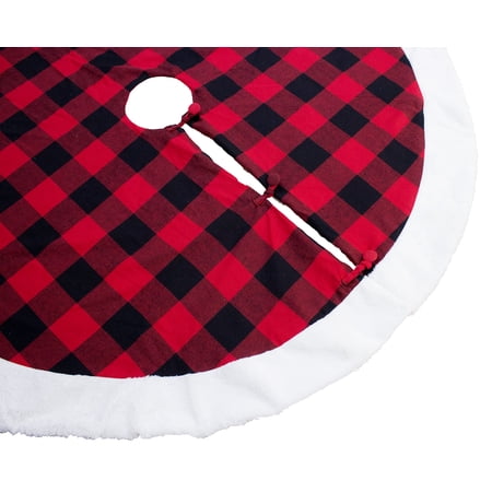 buffalo plaid tree skirt with fur