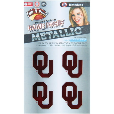 Oklahoma Sooners Game Faces Metallic Tattoo