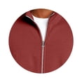 thumbnail image 3 of Mens Zip up Sweatshirt no Hood Long Sleeve Jacket Wine XL, 3 of 4