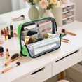 thumbnail image 7 of Standing Pencil Case with Base Large Capacity Stationery Pouch Pen Bag with Zipper for Women Men Green Ink Splatter Pattern, 7 of 7