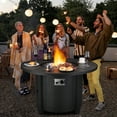 thumbnail image 5 of Arlopu 42in Round Propane Fire Pit Table, 50,000 BTU Outdoor Gas Firepit Table with Fire Glass, Metal Lid & Waterproof Cover, 5 of 8