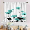 thumbnail image 3 of Floral Window Curtains, Farmhouse Country Flower on Wood Blue Gray Flower Curtains Drapes Floral Spring Blackout Window Treatments for Living Room Bedroom Kitchen 2 Panel Sets, 42"x54" Inch, 3 of 5