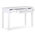 thumbnail image 5 of White Solid Wood Desk - 48" Shaker Style Home Office Desk w/ 2 Drawers &amp; Keyboard Tray. Ideal for Bedroom, Living Room, Condo. Durable Wood Construction., 5 of 7