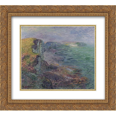 Gustave Loiseau 2x Matted 22x20 Gold Ornate Framed Art Print 'Cliffs at Yport'