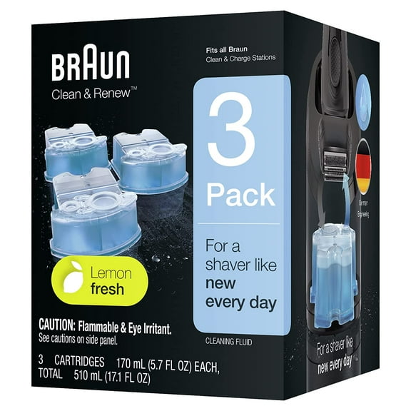 Braun Clean Renew Refill Cartridges CCR , Blue, 3 Count
