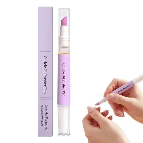 2-in-1 Cuticle Oil Pusher Pen, 2026 New Ceramic Cuticle Pusher & Oil Pen, Nail Care Tool for Dry Damaged Nails Hangnails Moisturiz Polish Brighten