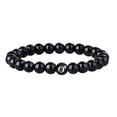 thumbnail image 1 of TQEHS Pulsera con número de la suerte y número 8, pulsera de obsidiana con cuentas, joyería L2T5, 1 of 5