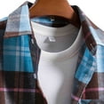 thumbnail image 4 of Ketyyh-chn99 Men's Shirts Casual Shirt Stripe Collar Button Down Shirt Light Blue,L, 4 of 5