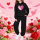thumbnail image 1 of TaTaai His and Hers Valentine Print Hoodie, Cozy Pullover with Pocket, Matching Gift Sweatshirt Gift, 1 of 4
