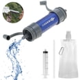 thumbnail image 1 of Outdoor Water Filtration System Water Filter Straw Purifier with Drinking Pouch for Emergency Preparedness Camping, 1 of 8