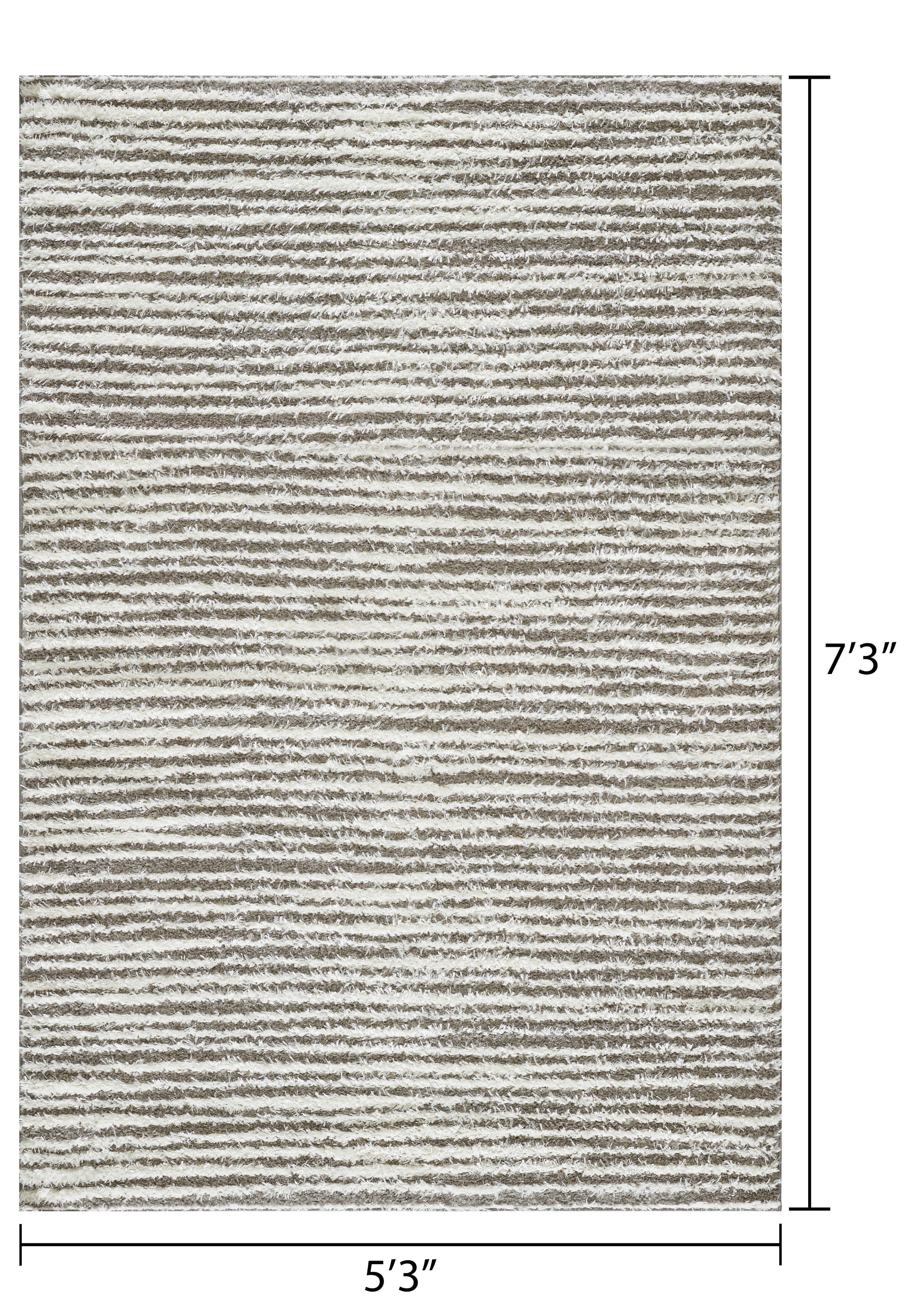 Loomaknoti Vemoa Altomarze 5' x 7' Gray Stripe Indoor Area Rug
